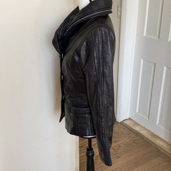 Sylvie Schimmel Paris Soft Calf Leather Black Jacket Size 36 Made in France - Picture 3 of 8